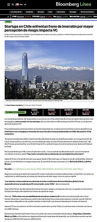 Startups en Chile enfrentan freno de inversin por mayor percepcin de riesgo: Impacta VC
